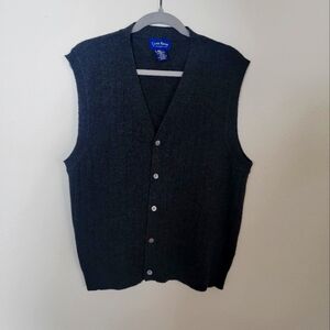 Club Room Charcoal Gray Button-Up Vest